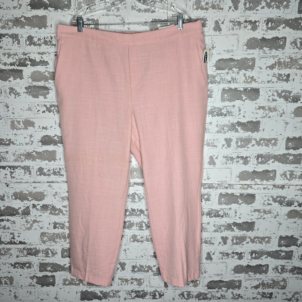 NWT Old Navy Pants Women 18 Pull-On Petal Pusher Pink Ankle Knit Career Workwear